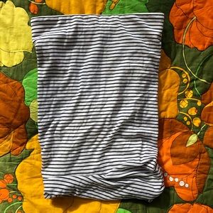 BCBGMaxaria white ans navy striped tube top